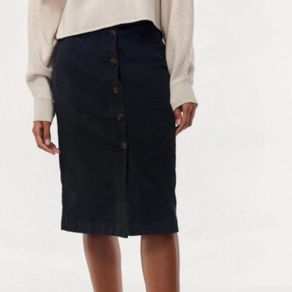 Artizia Wilfred Blue Corduroy Midi Pencil Skirt